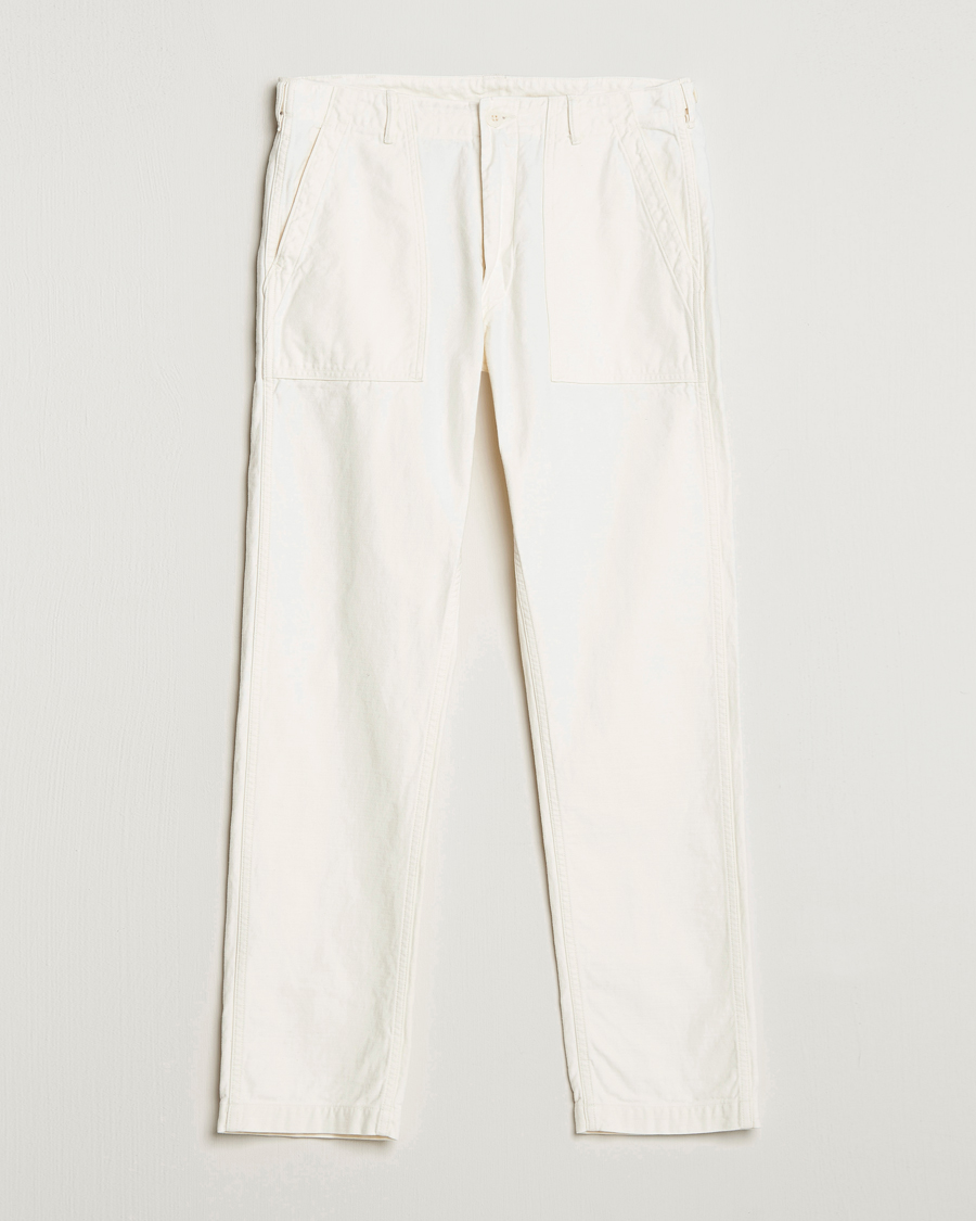 Uomini | Pantaloni | orSlow | Slim Fit Original Sateen Fatigue Pants Ecru