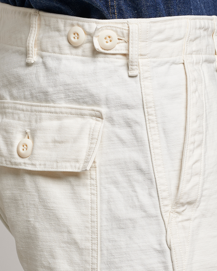 Uomini | Pantaloni | orSlow | Slim Fit Original Sateen Fatigue Pants Ecru