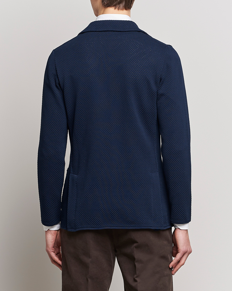 Uomini | Blazers | Lardini | Knitted Structure Cotton Blazer Navy