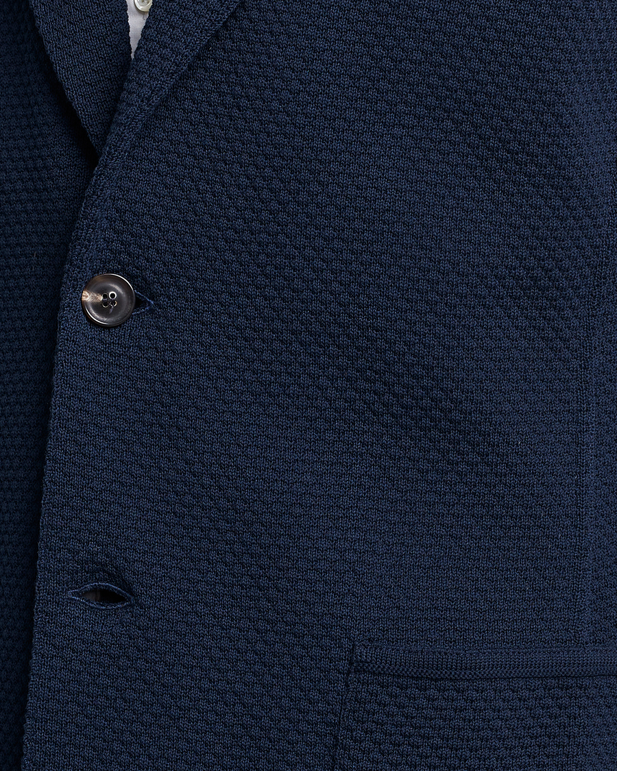 Uomini | Blazers | Lardini | Knitted Structure Cotton Blazer Navy