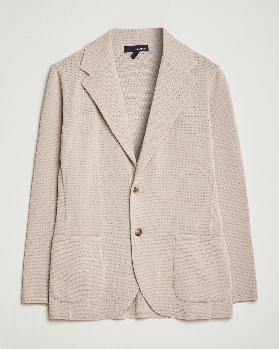 Uomini | Blazers | Lardini | Knitted Structure Cotton Blazer Beige