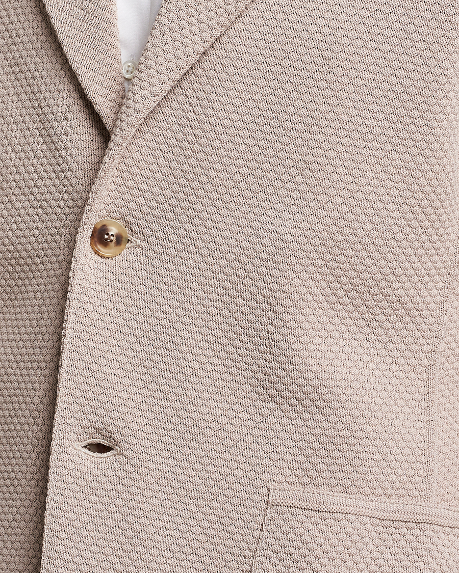 Uomini | Blazers | Lardini | Knitted Structure Cotton Blazer Beige