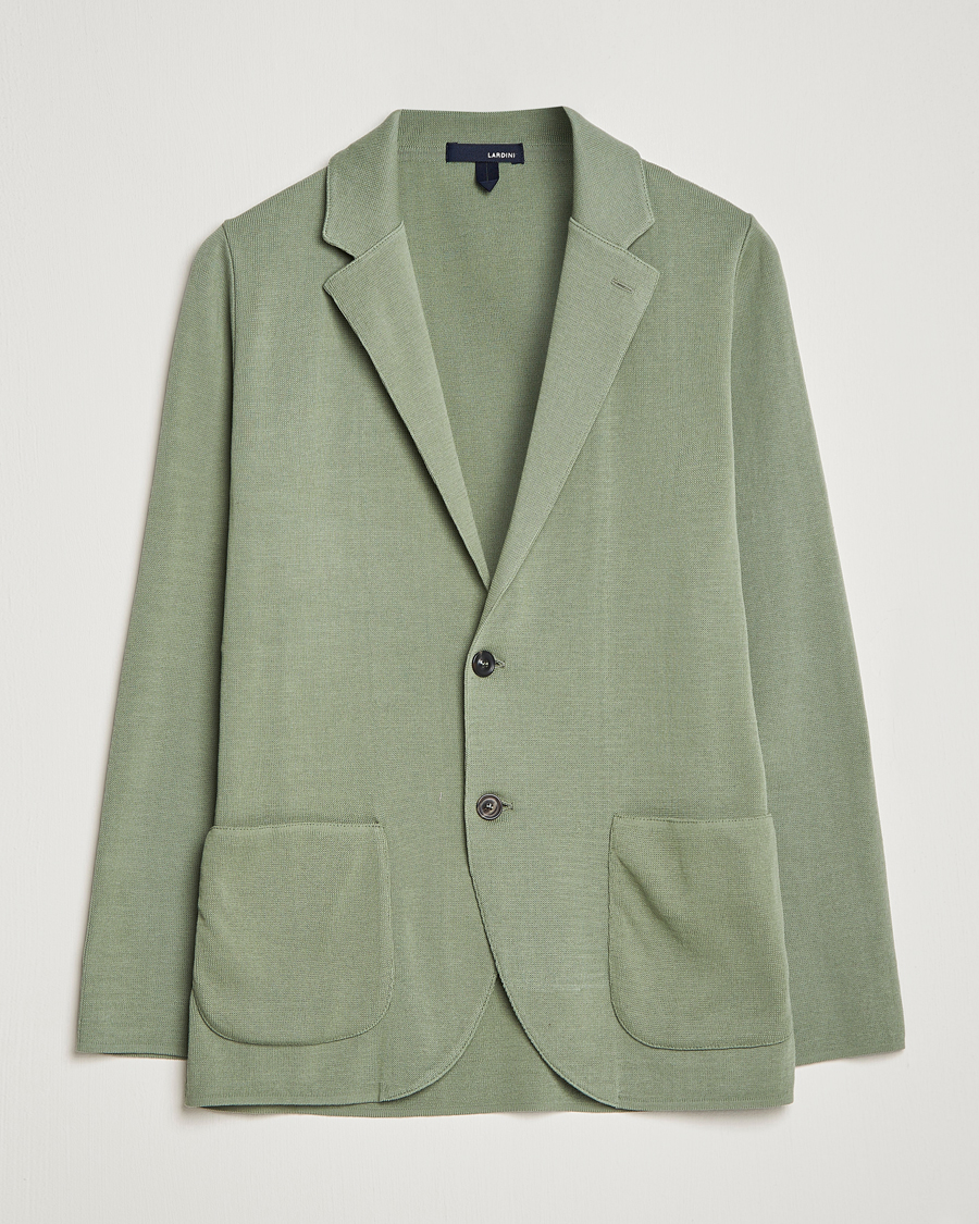 Uomini | Blazers | Lardini | Knitted Cotton Blazer Soft Green