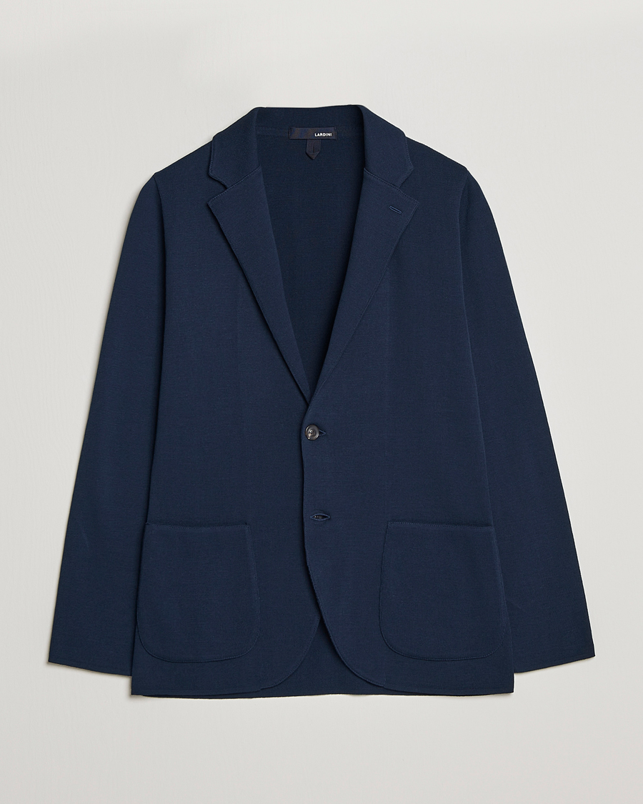 Uomini | Blazers | Lardini | Knitted Cotton Blazer Navy