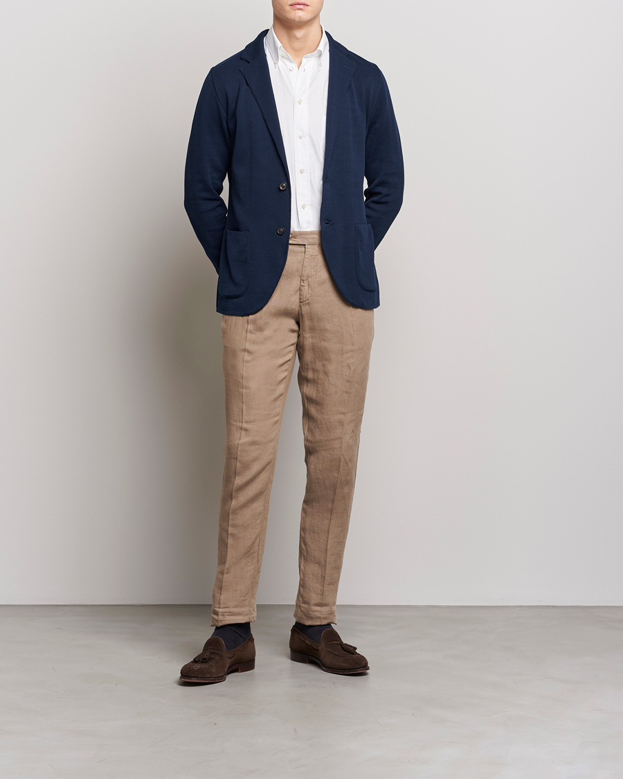 Uomini | Blazers | Lardini | Knitted Cotton Blazer Navy