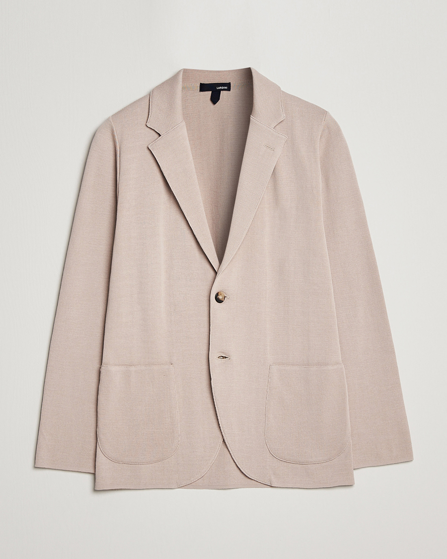 Uomini | Blazers | Lardini | Knitted Cotton Blazer Beige