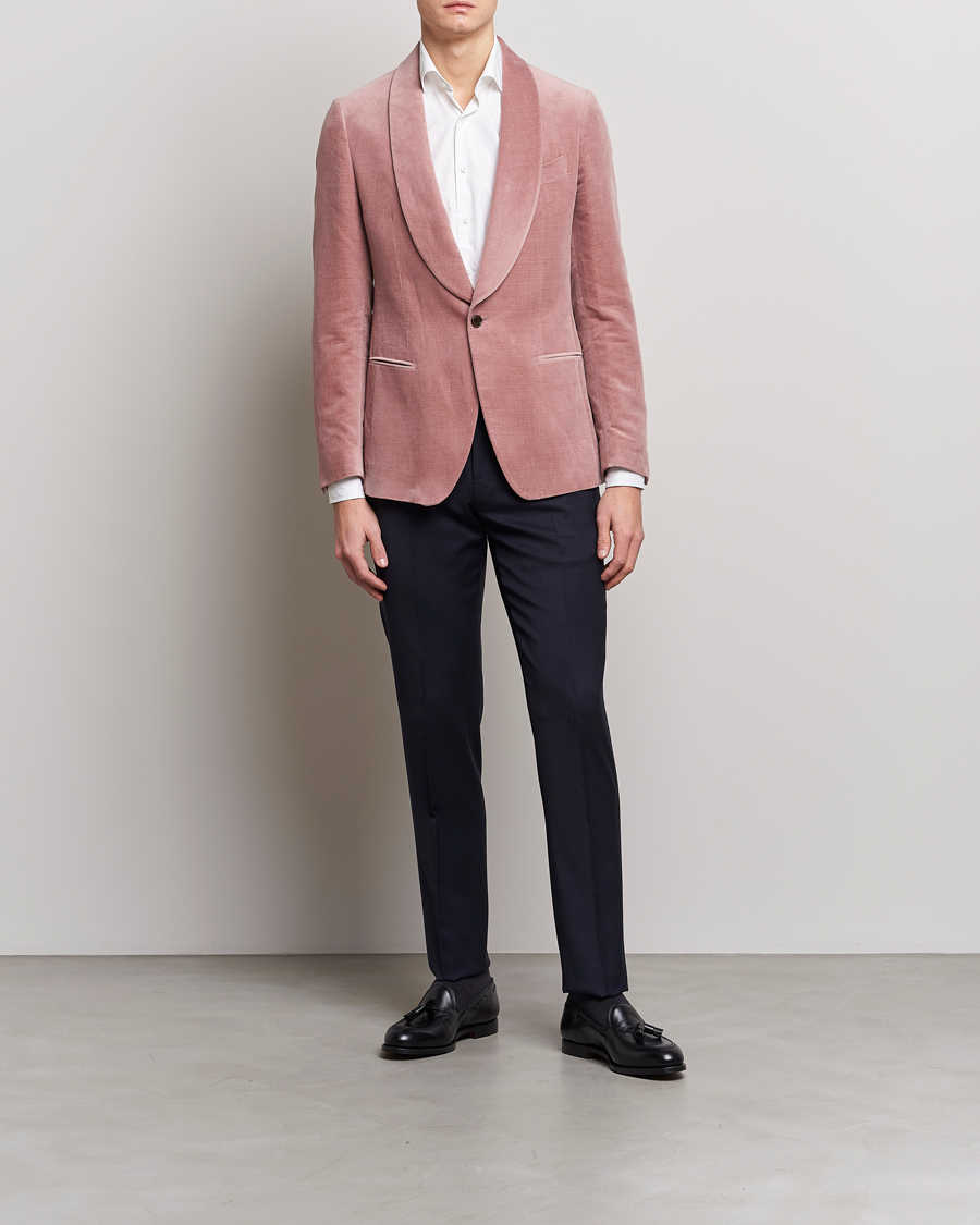 Uomini | Blazers | Lardini | Summer Velvet Dinner Jacket Soft Pink