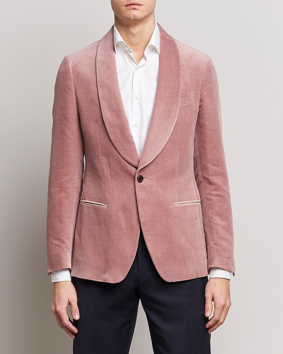 Uomini | Blazers | Lardini | Summer Velvet Dinner Jacket Soft Pink