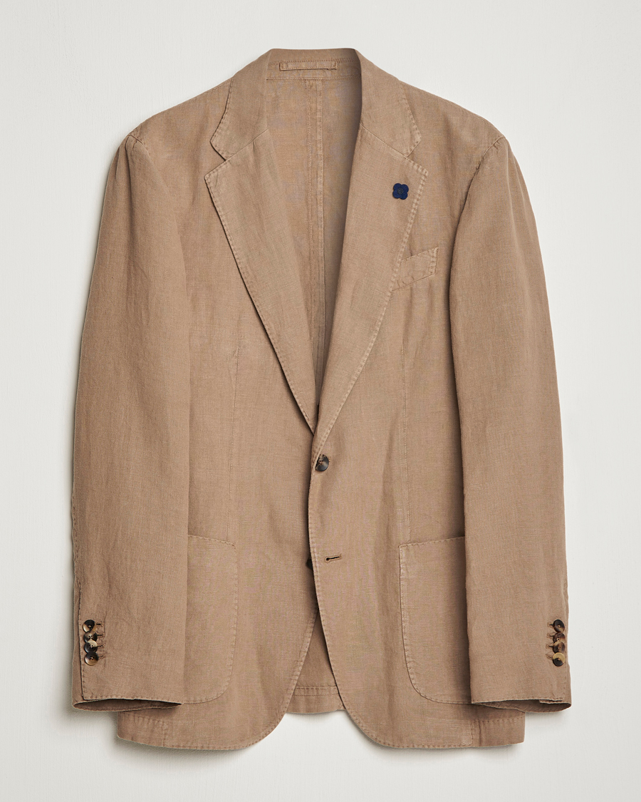 Uomini | Blazers | Lardini | Patch Pocket Linen Blazer Beige