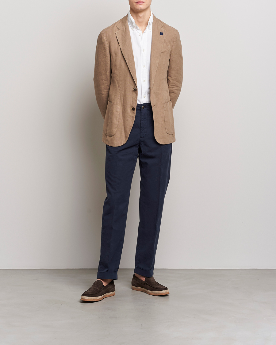 Uomini | Blazers | Lardini | Patch Pocket Linen Blazer Beige