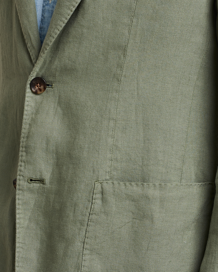Uomini | Blazers | Lardini | Patch Pocket Linen Blazer Olive