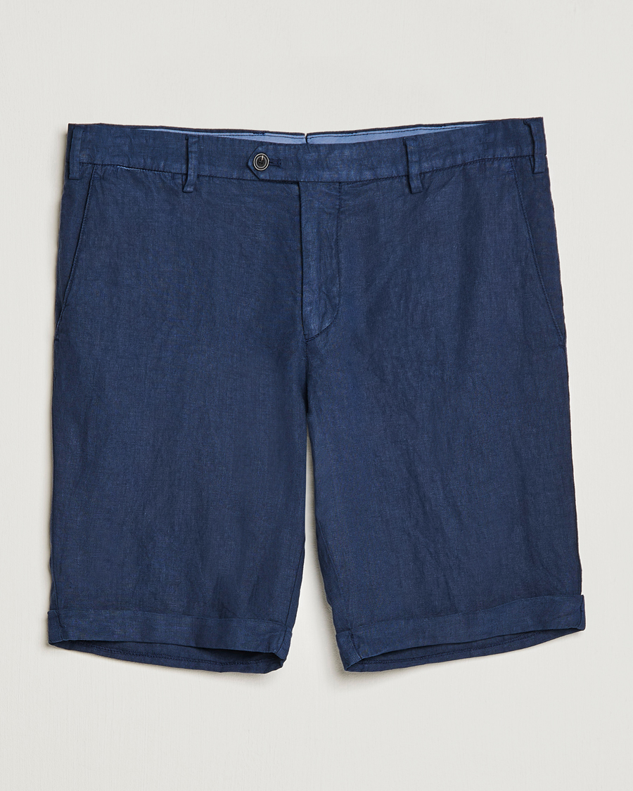 Uomini | Pantaloncini | Lardini | Linen Shorts Navy