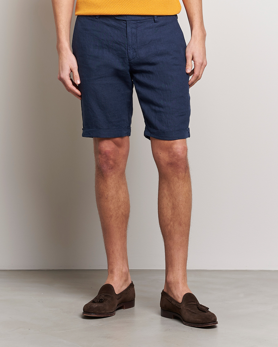 Uomini | Pantaloncini | Lardini | Linen Shorts Navy