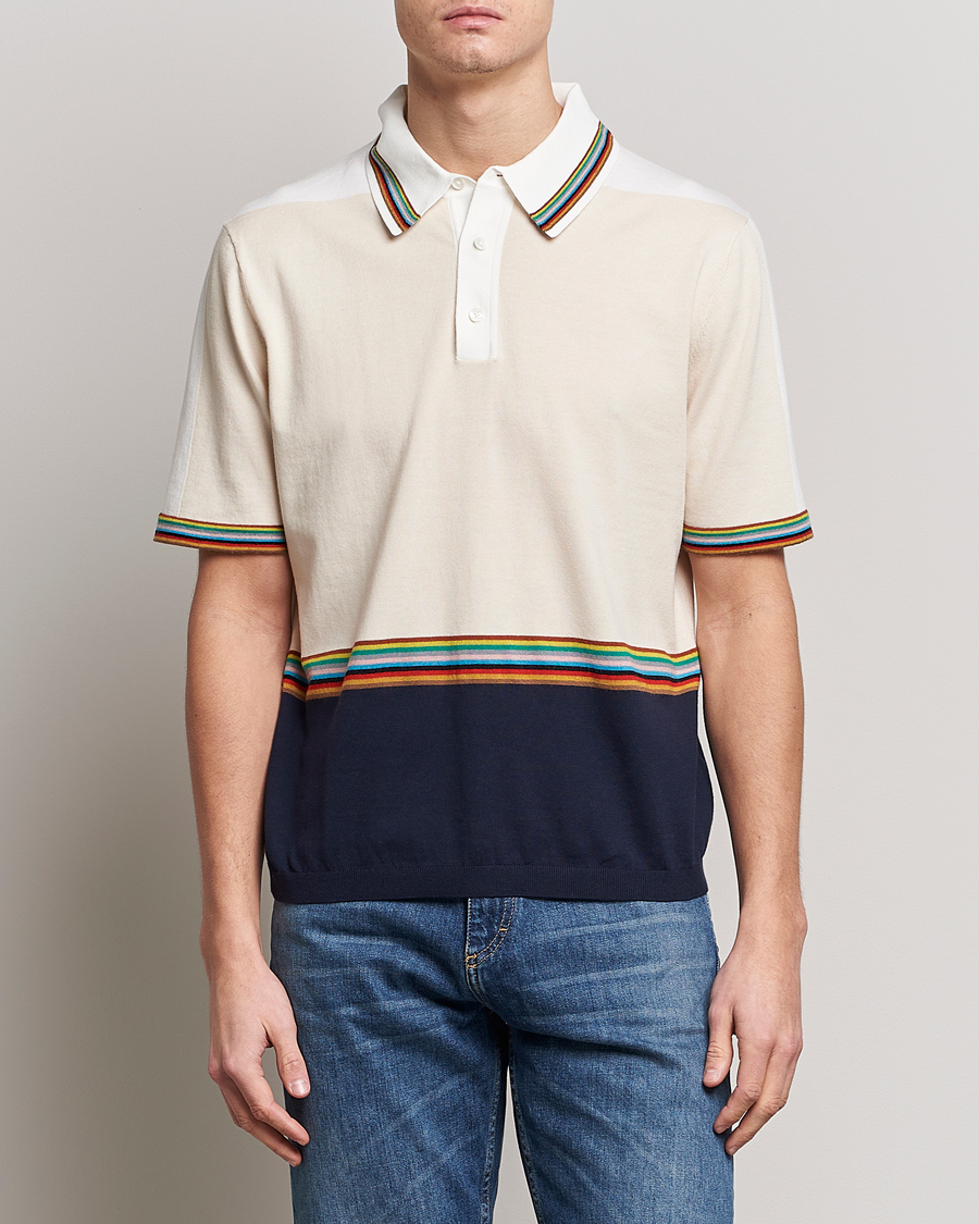 Uomini | Maglieria | Paul Smith | Organic cotton Knitted Polo White