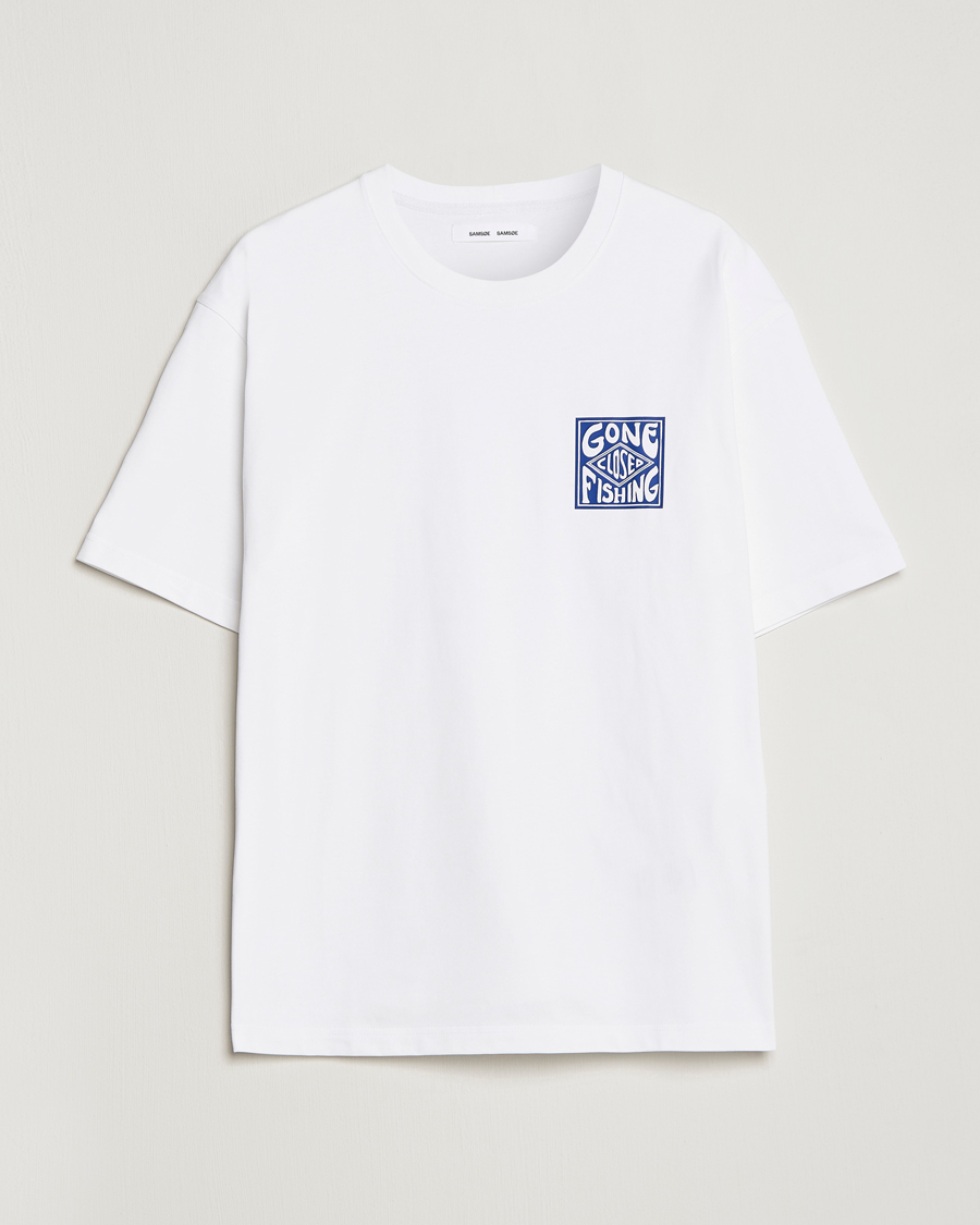 Uomini | T-shirt | Samsøe Samsøe | Samsøe & Samsøe Gone Fishing T-Shirt White