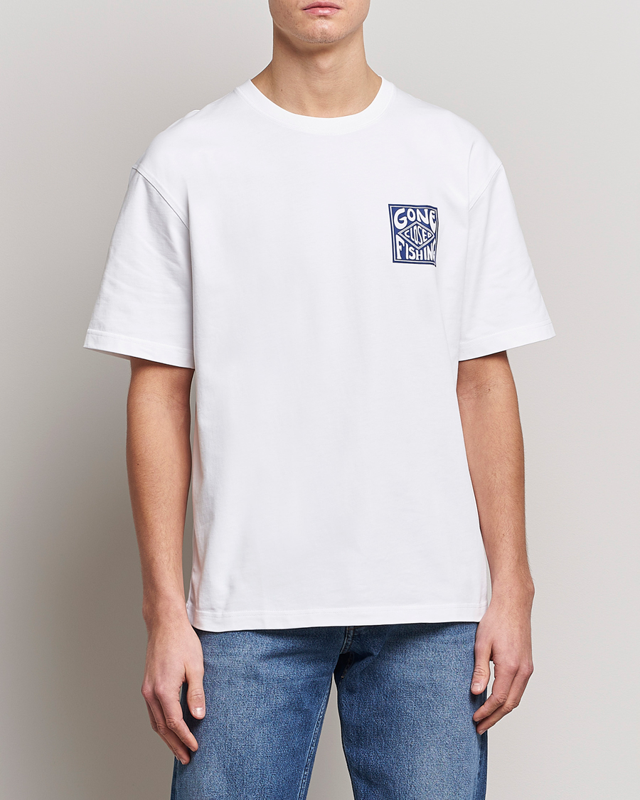 Uomini | T-shirt | Samsøe Samsøe | Samsøe & Samsøe Gone Fishing T-Shirt White