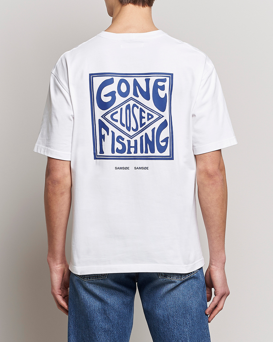 Uomini | T-shirt | Samsøe Samsøe | Samsøe & Samsøe Gone Fishing T-Shirt White