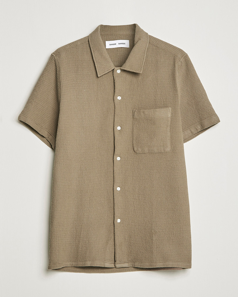 Uomini | Camicie | Samsøe Samsøe | Samsøe & Samsøe Avan Organic Cotton Short Sleeve Shirt Brindle
