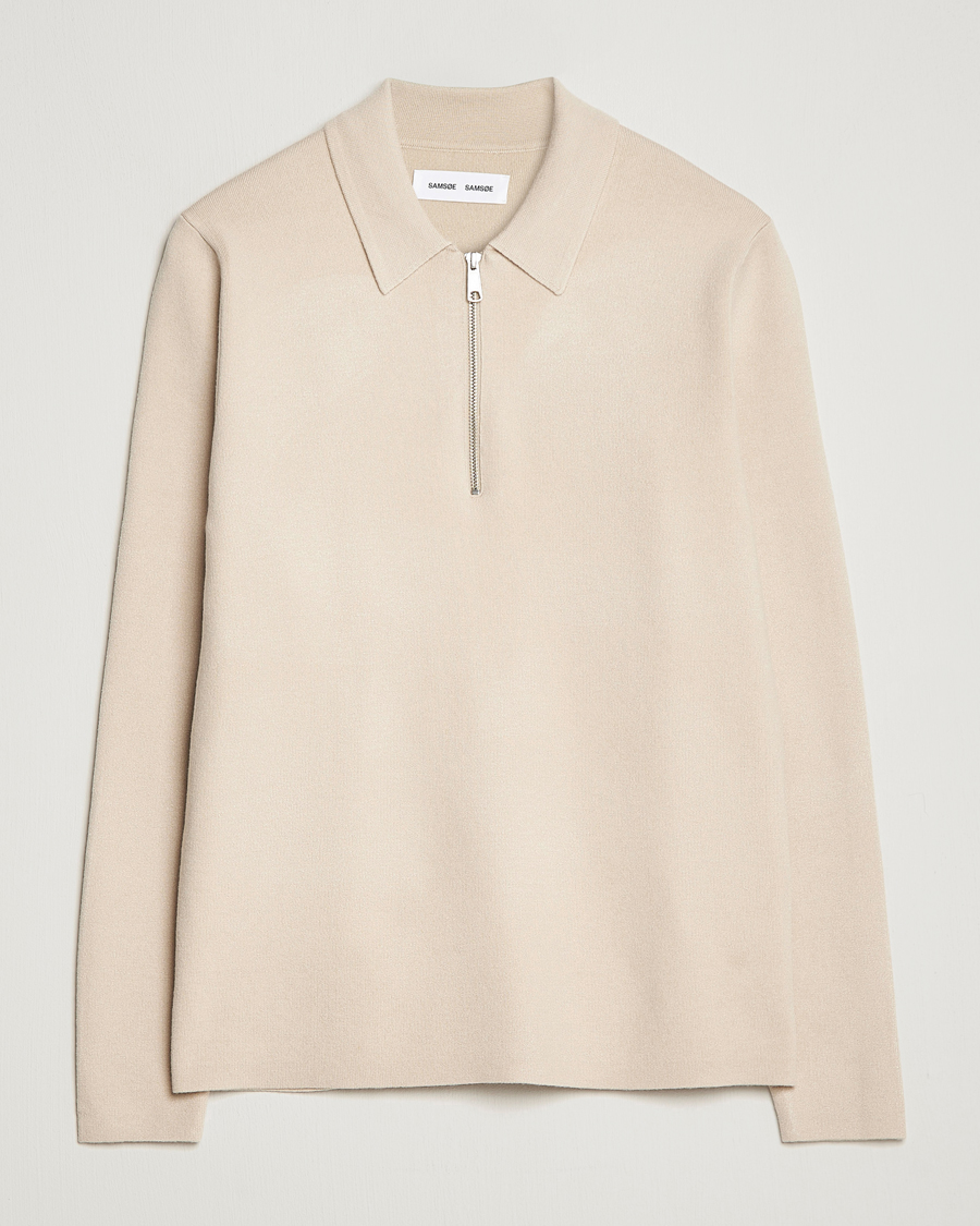Uomini | Maglieria | Samsøe Samsøe | Samsøe & Samsøe Guna Half Zip Sweater Oatmeal