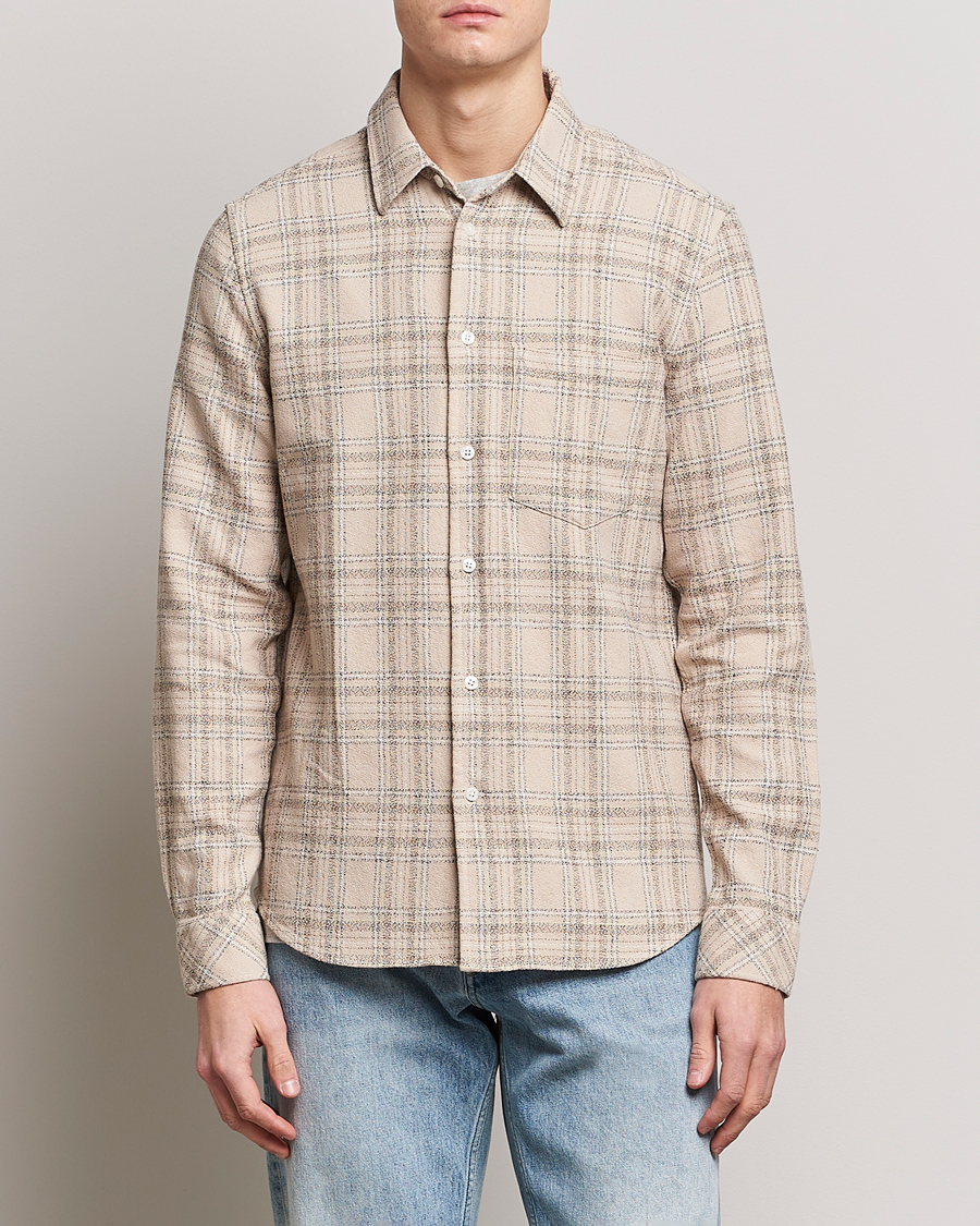 Uomini | Camicie | Samsøe Samsøe | Samsøe & Samsøe Liam Organic Cotton Overshirt Oatmeal Check