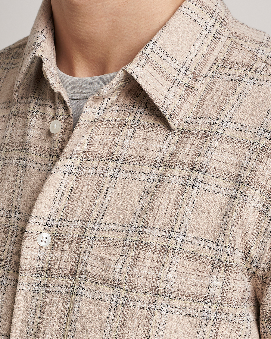 Uomini | Camicie | Samsøe Samsøe | Samsøe & Samsøe Liam Organic Cotton Overshirt Oatmeal Check