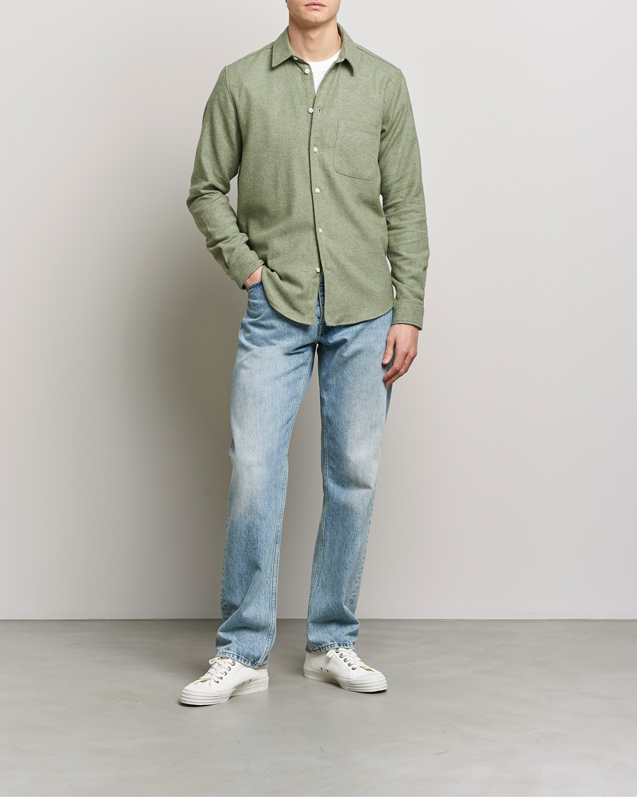 Uomini | Camicie | Samsøe Samsøe | Samsøe & Samsøe Liam Organic Cotton Shirt Basil Melange