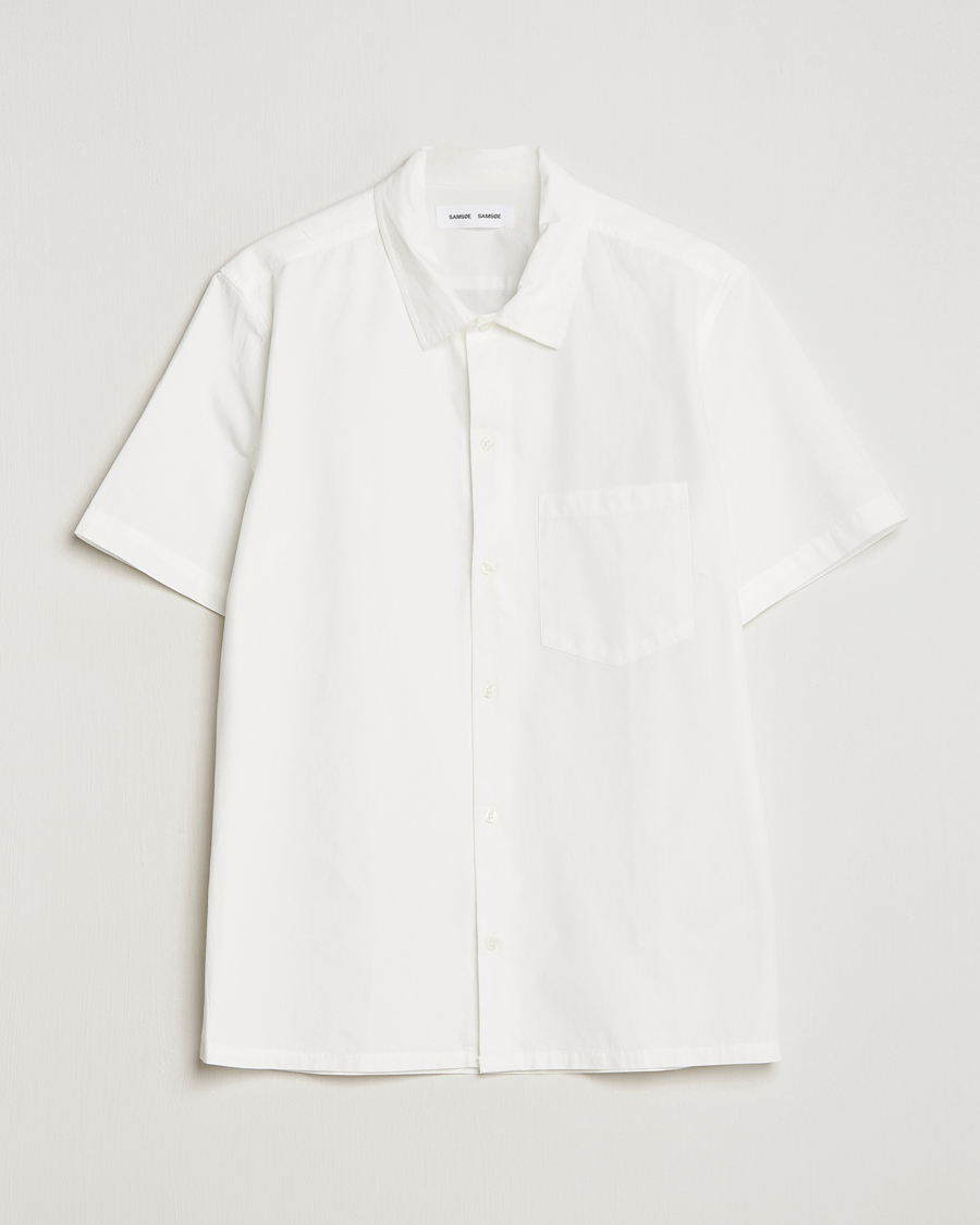 Uomini | Camicie | Samsøe Samsøe | Samsøe & Samsøe Avan Organic Cotton Short Sleeve Shirt White