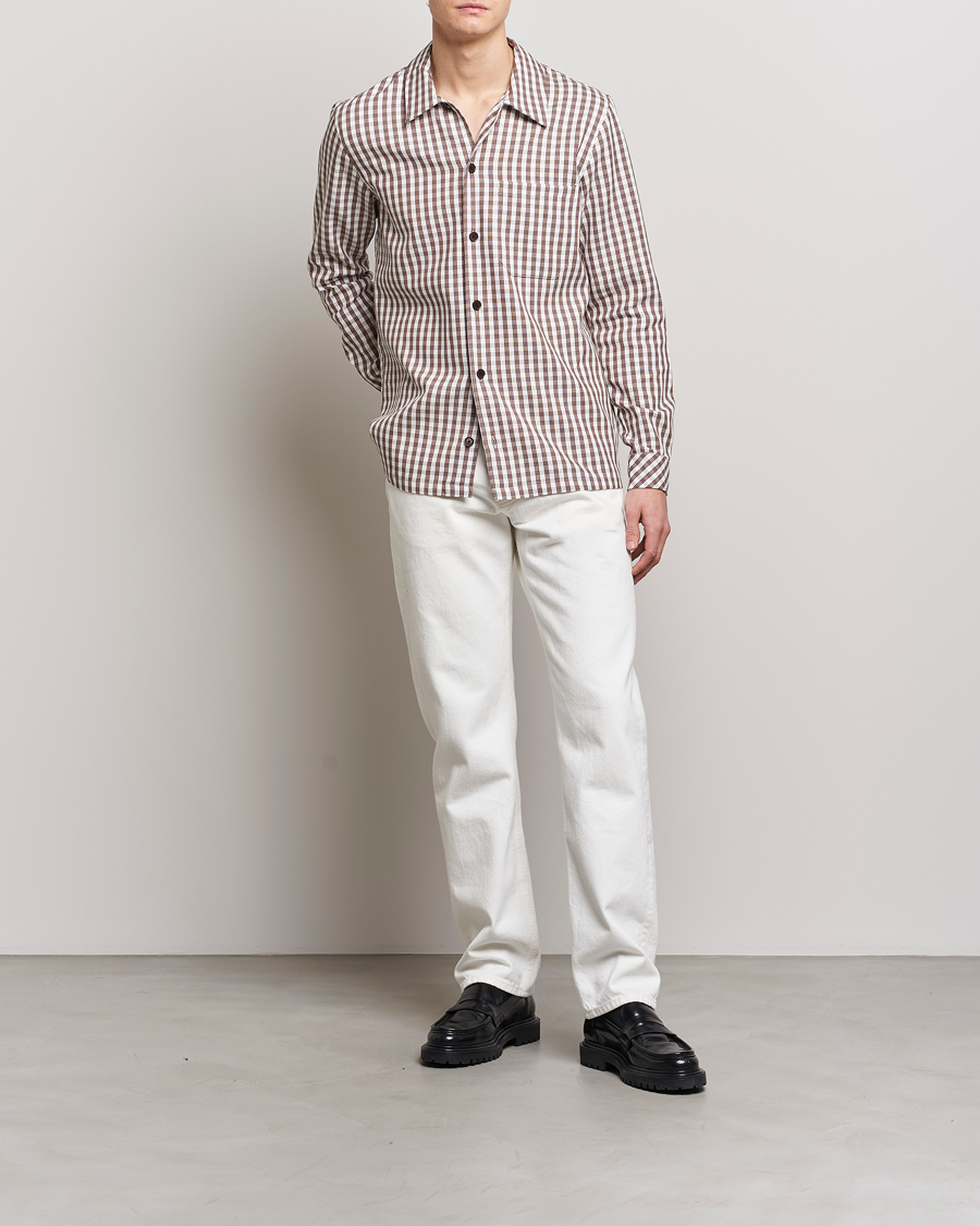 Uomini | Camicie | Samsøe Samsøe | Samsøe & Samsøe Taka Cotton Lyocell Overshirt Dark Earth
