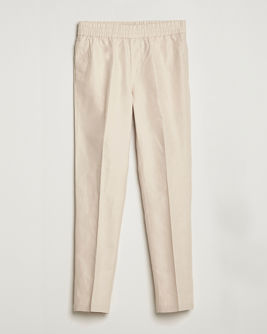 Uomini | Pantaloni | Samsøe Samsøe | Samsøe & Samsøe Smithy Linen Cotton Trousers Oatmeal