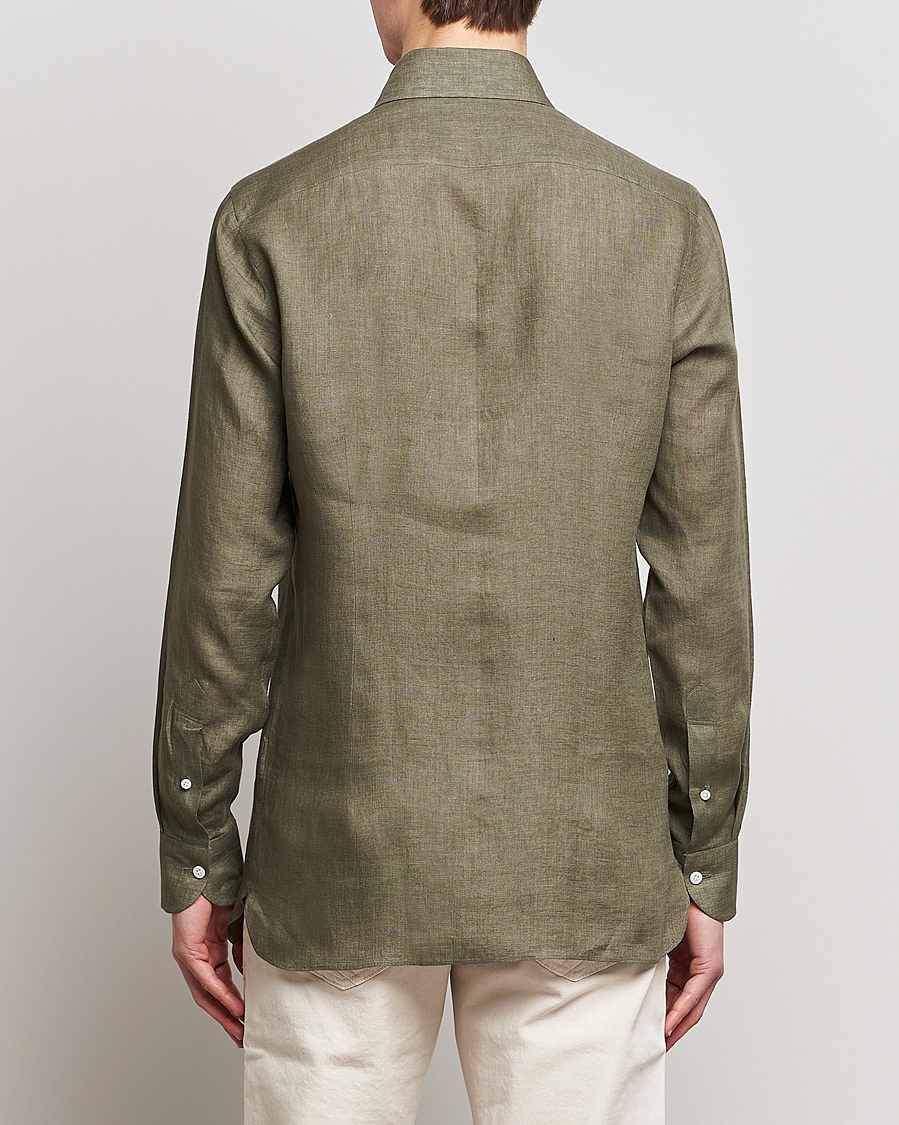 Uomini | Camicie | 100Hands | Signature Linen Cut Away Shirt Green