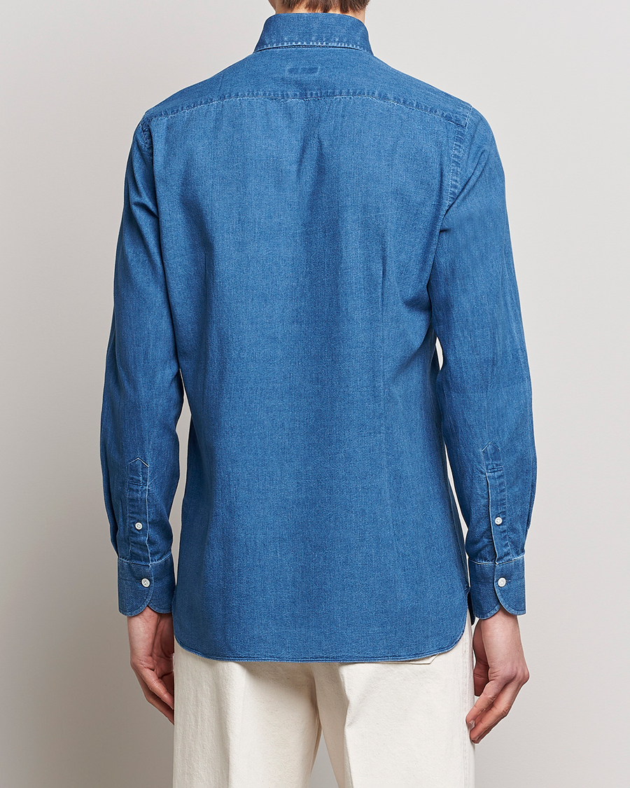 Uomini | Camicie | 100Hands | Japanese Denim Bata Wash Shirt Blue