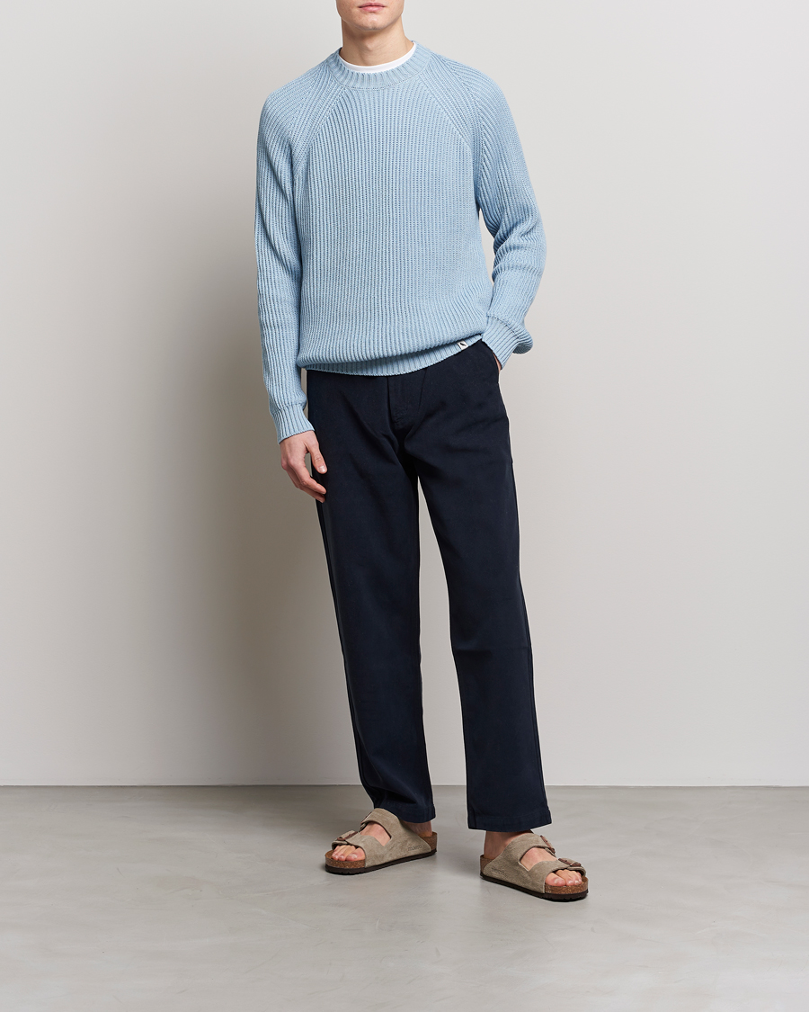 Uomini | Maglieria | Peregrine | Harry Organic Cotton Sweater Seafoam