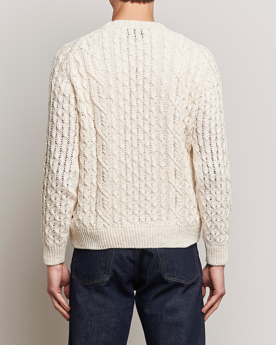 Uomini | Maglieria | Peregrine | Linen Arran Jumper Cream
