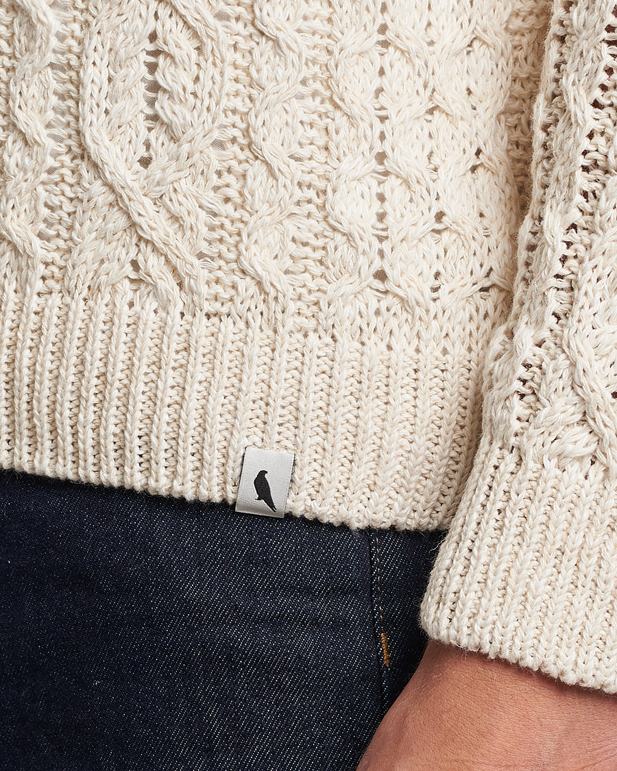 Uomini | Maglieria | Peregrine | Linen Arran Jumper Cream