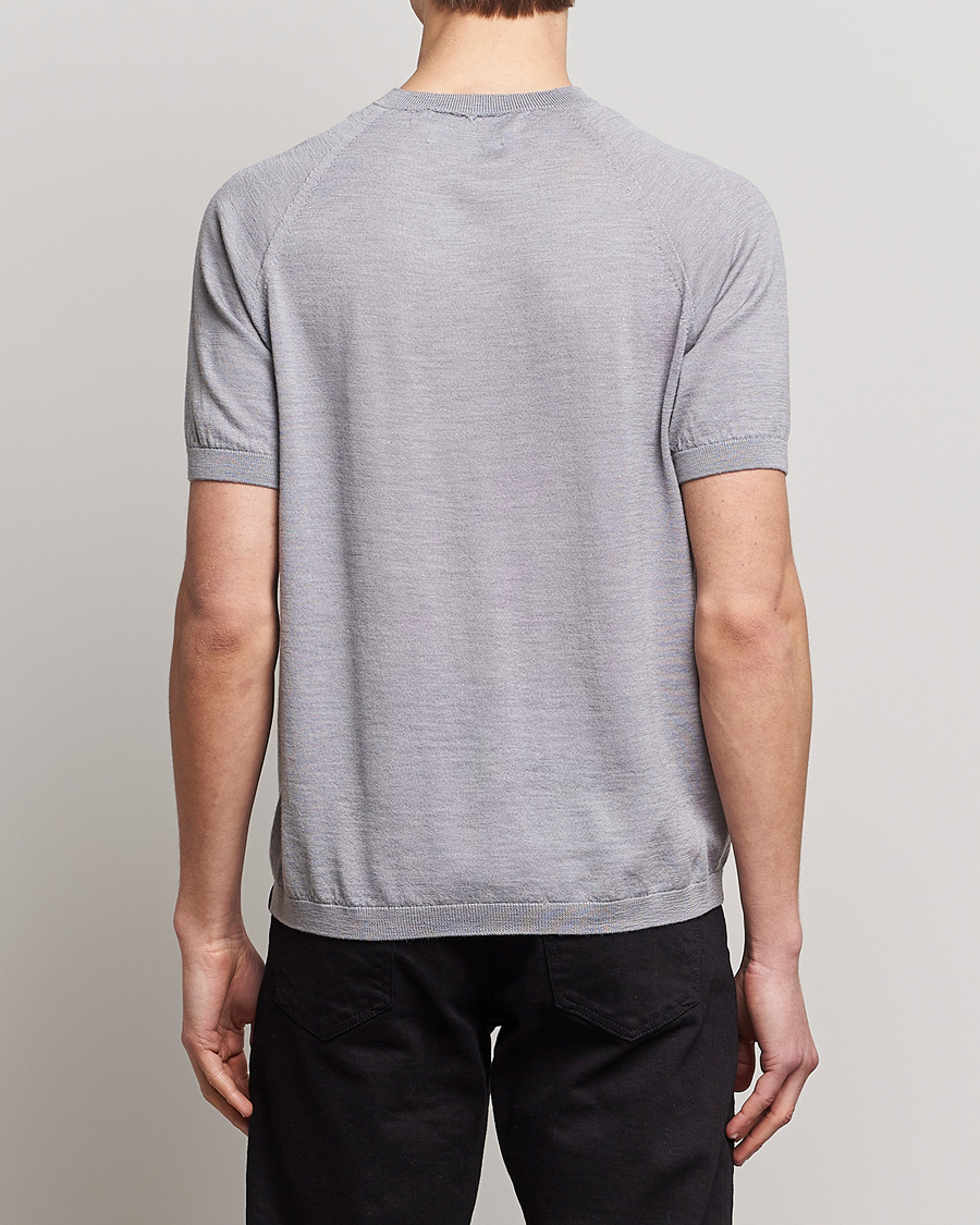 Uomini | T-shirt | Peregrine | Knitted Wool T-Shirt Light Grey