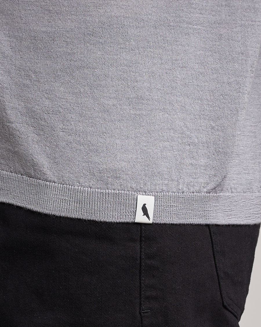 Uomini | T-shirt | Peregrine | Knitted Wool T-Shirt Light Grey