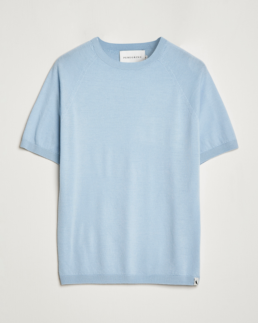 Uomini | T-shirt | Peregrine | Knitted Wool T-Shirt Ocean