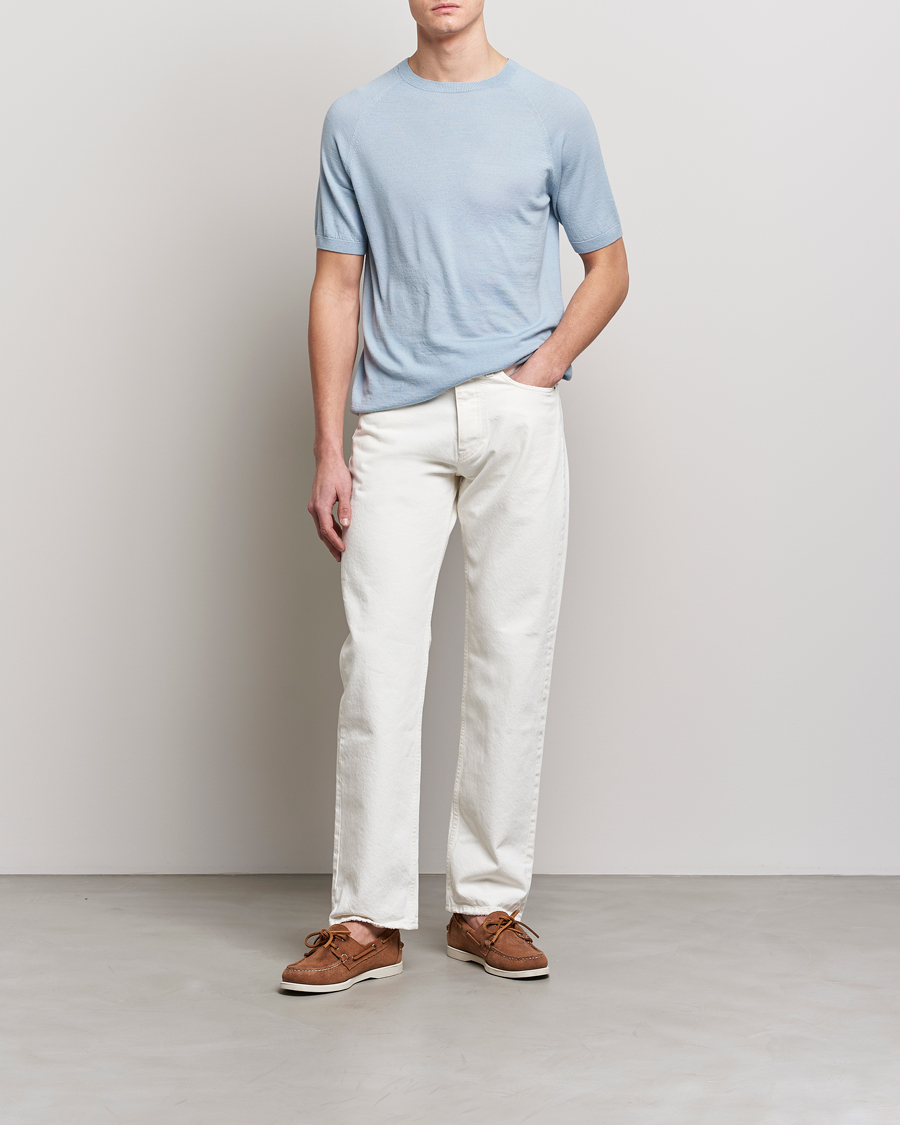 Uomini | T-shirt | Peregrine | Knitted Wool T-Shirt Ocean