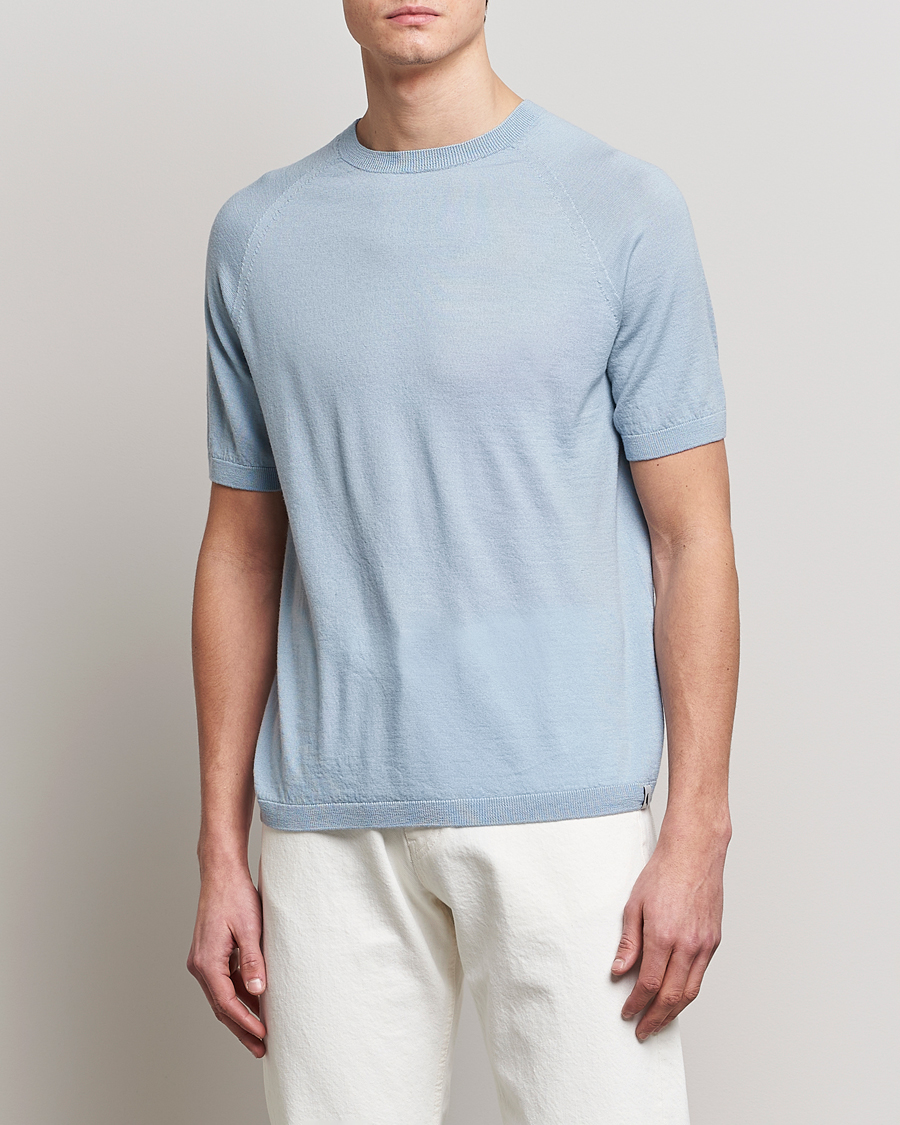 Uomini | T-shirt | Peregrine | Knitted Wool T-Shirt Ocean