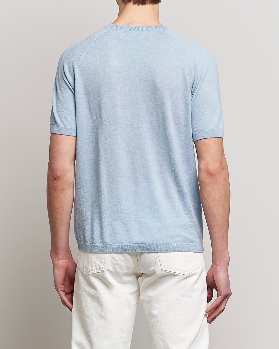 Uomini | T-shirt | Peregrine | Knitted Wool T-Shirt Ocean