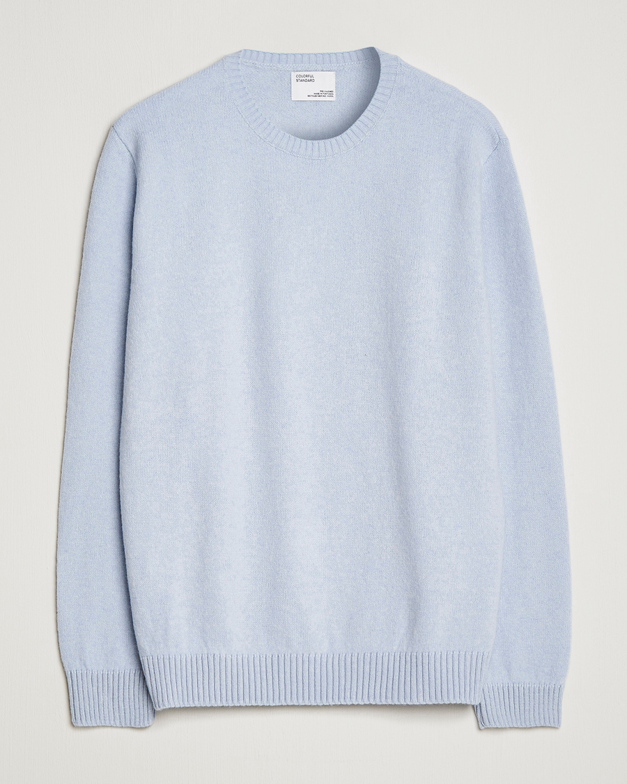 Uomini | Maglieria | Colorful Standard | Classic Merino Wool Crew Neck Polar Blue