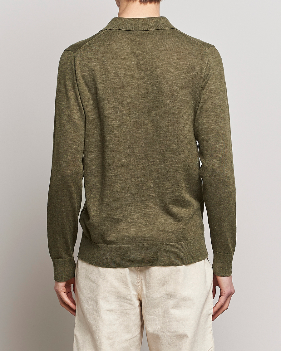 Uomini | Maglieria | GANT | Cotton/Linen Knitted Polo Racing Green