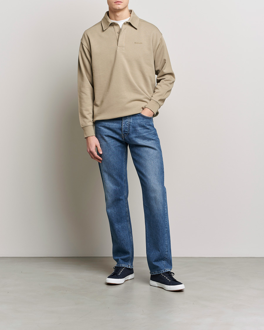 Uomini | Maglieria | GANT | Icon Heavy Rugger Taupe Beige