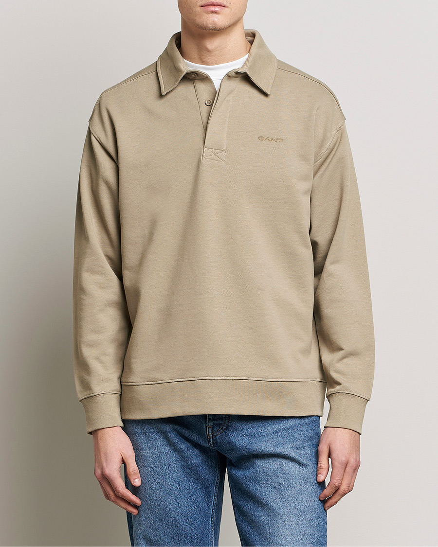 Uomini | Maglieria | GANT | Icon Heavy Rugger Taupe Beige