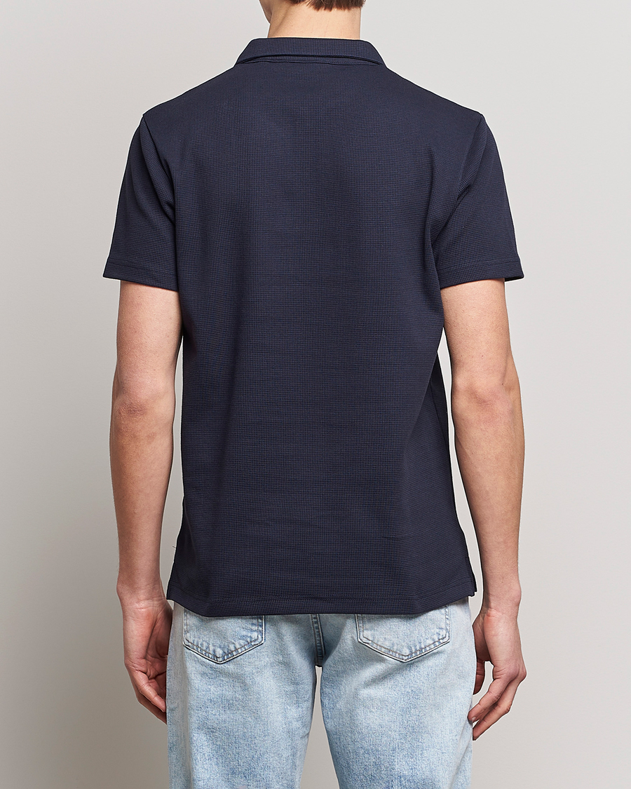 Uomini | Polo | GANT | Waffle Textured Polo Evening Blue