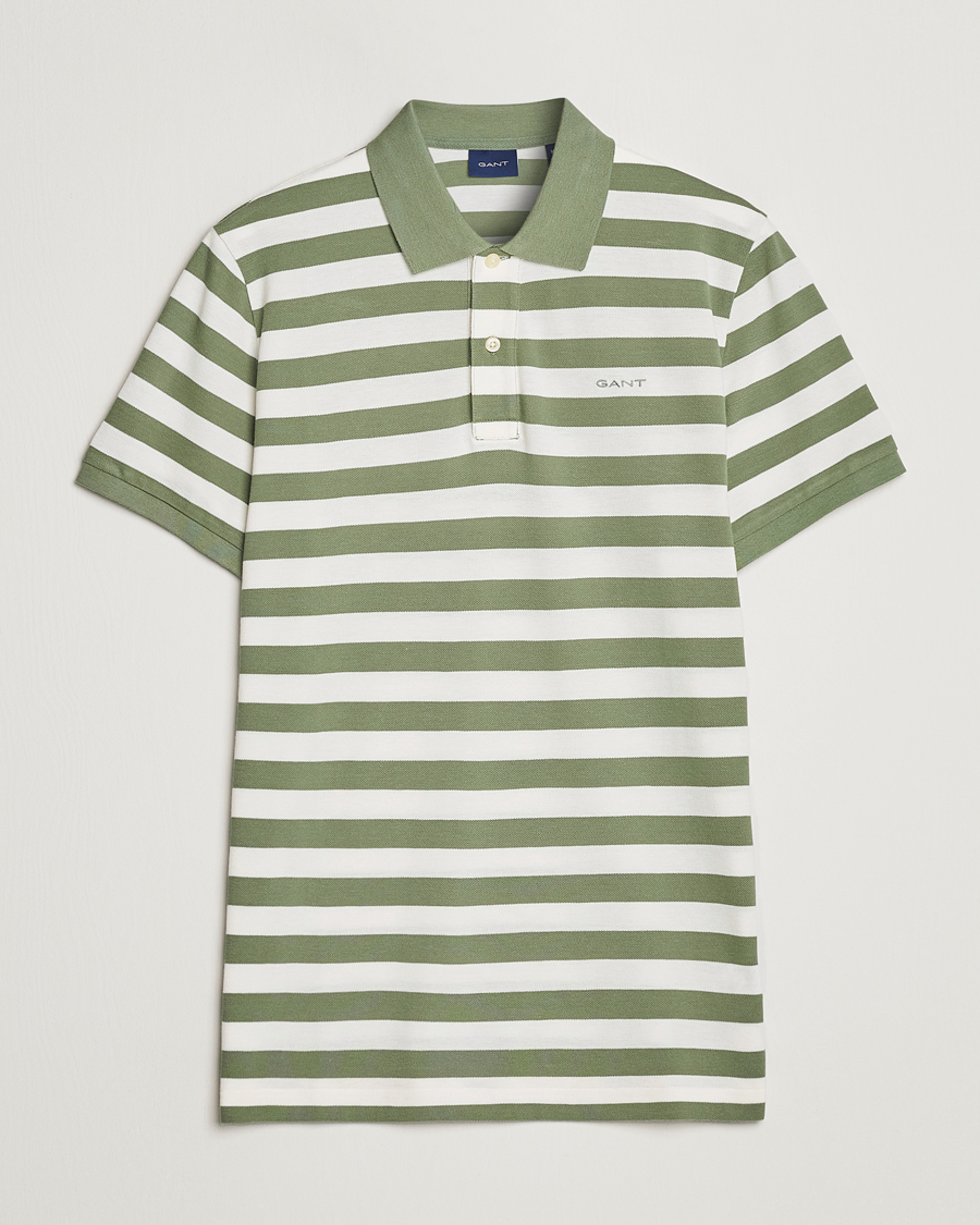 Uomini | Polo | GANT | Striped Polo Calamata Green
