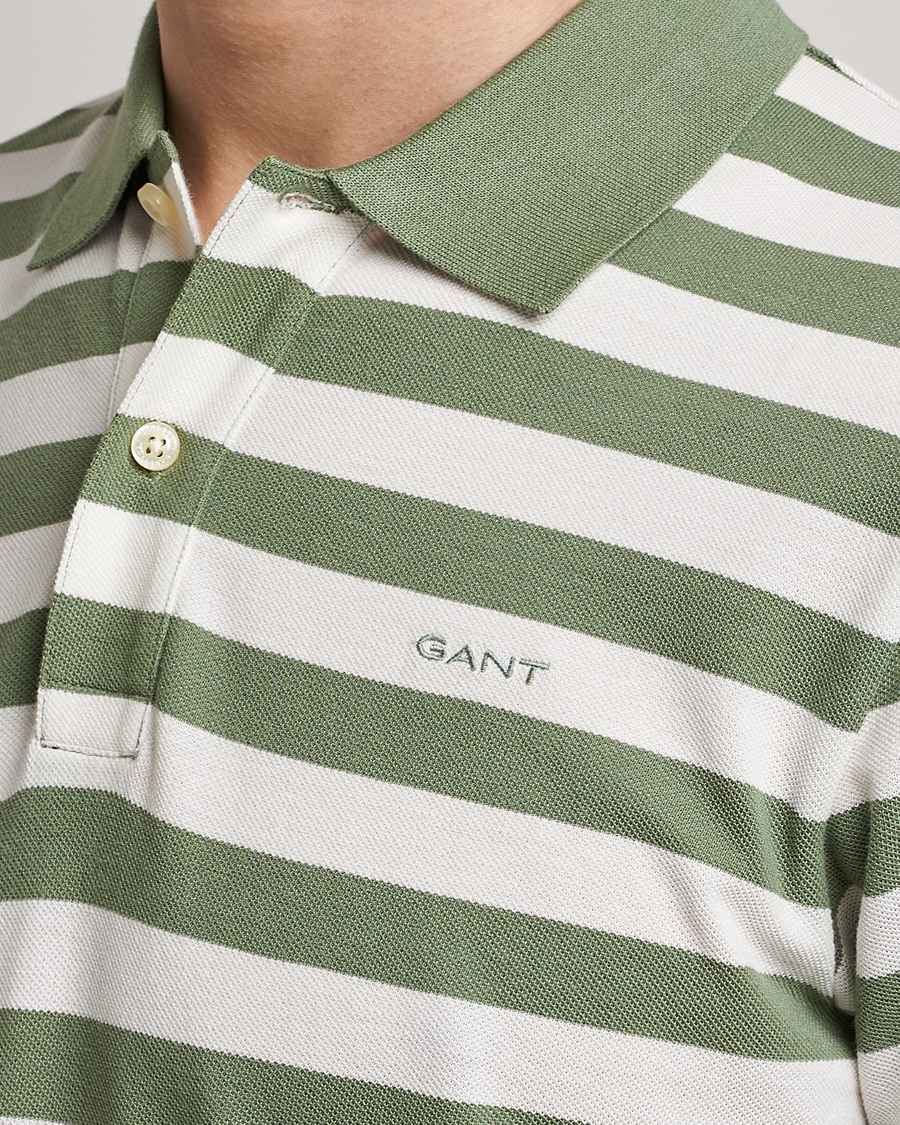 Uomini | Polo | GANT | Striped Polo Calamata Green