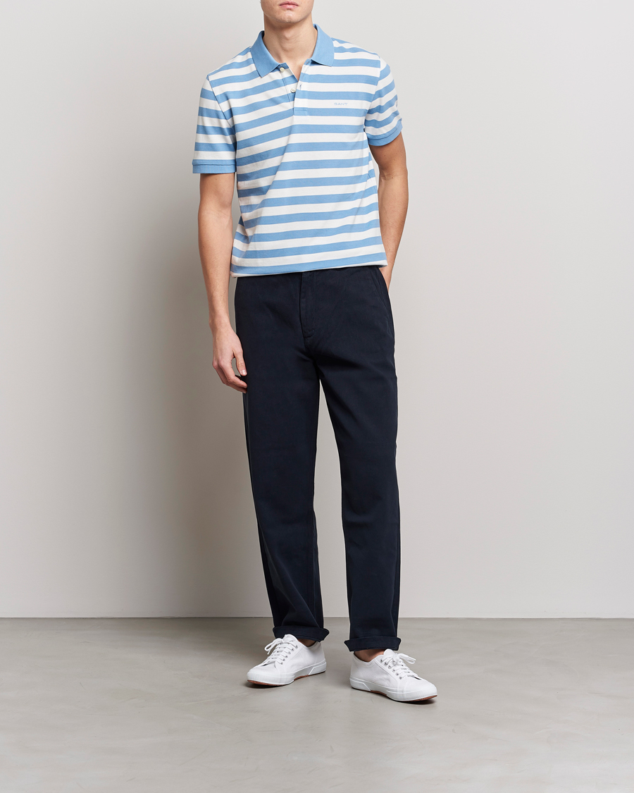 Uomini | Polo | GANT | Striped Polo Gentle Blue