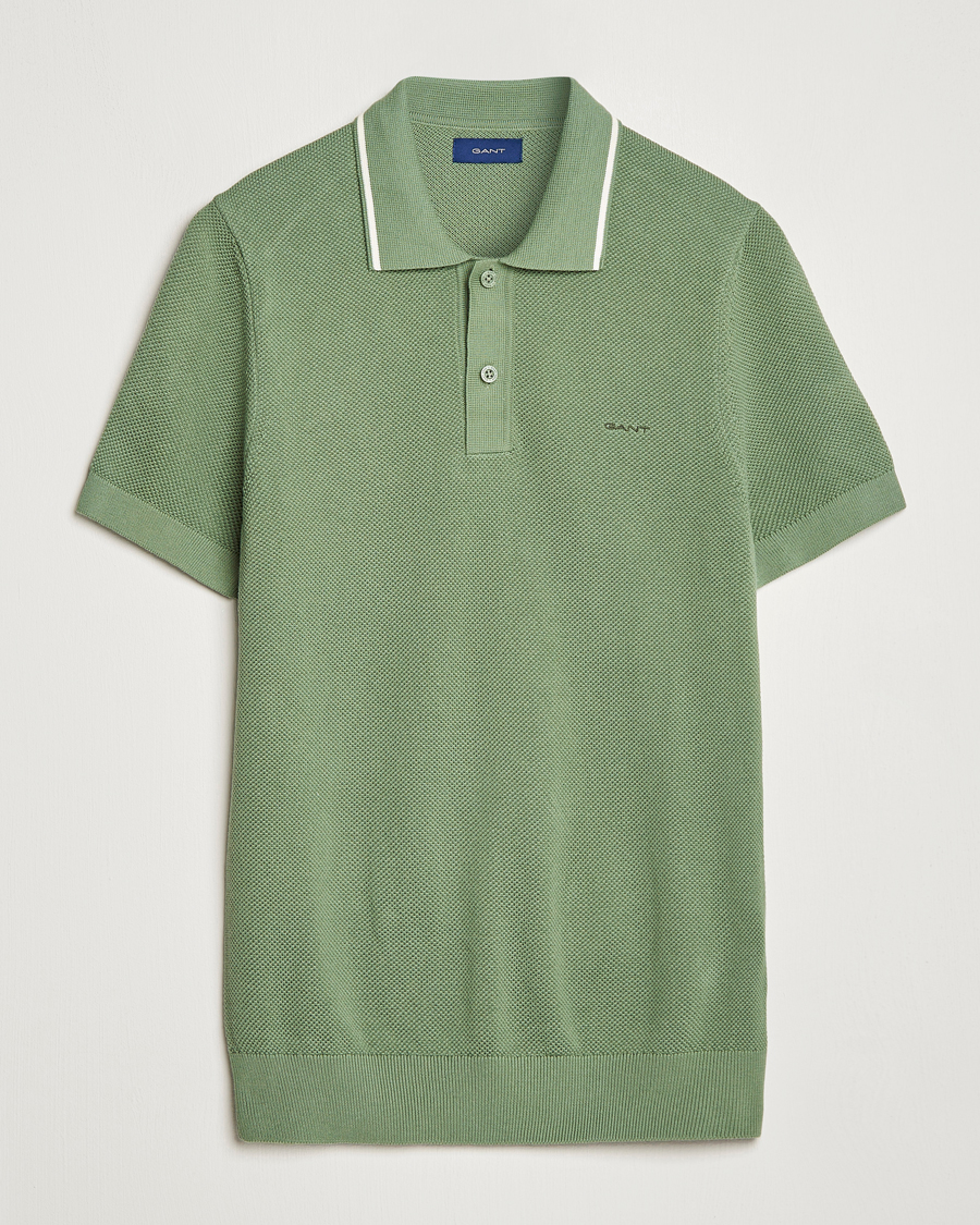 Uomini | Polo | GANT | Cotton Knitted Polo Calamata Green