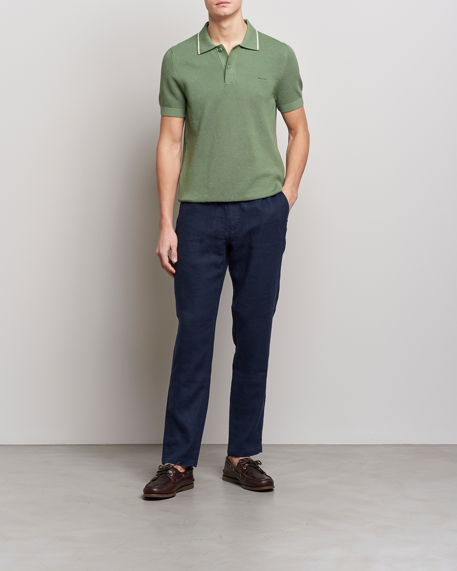 Uomini | Polo | GANT | Cotton Knitted Polo Calamata Green